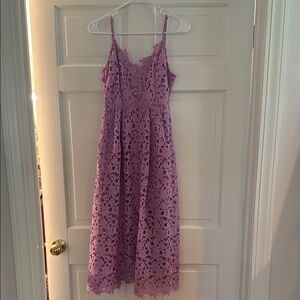 Lavender Lace Midi Dress